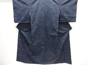 幾何学模様織り出し手織り紬着物